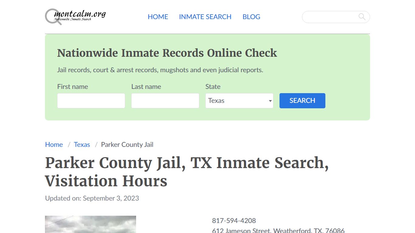 Parker County Jail, TX Inmate Search, Visitation Hours